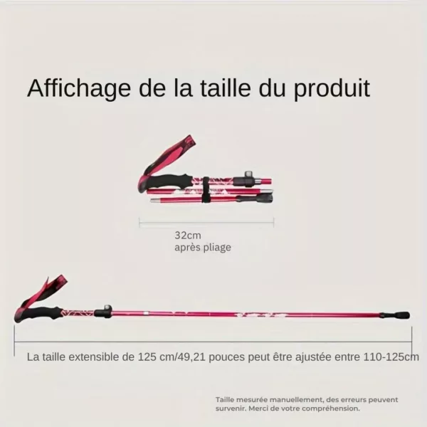 Bâtons pliables trekking aluminium 5 sections – Ultra légers & compacts pour randonnées longue distance – Image 3