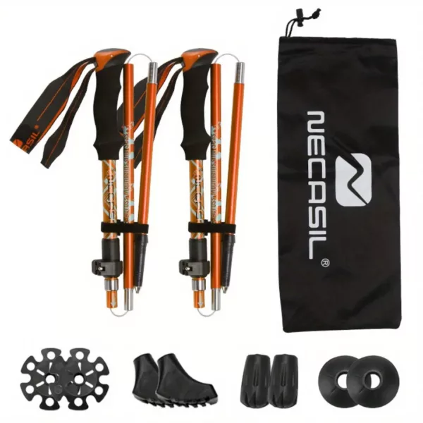 Bâtons pliables trekking aluminium 5 sections – Ultra légers & compacts pour randonnées longue distance – Image 4
