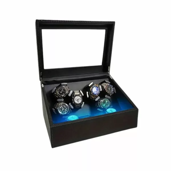 Boîte remontoir montre LED noir – Préserve vos montres de luxe en parfait état – Élégance et technologie silencieuse – Image 2