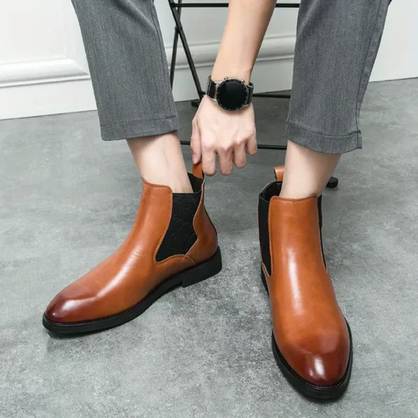 Bottes moto homme à enfiler élégantes – Image 2