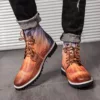 Bottes moto homme brogue rétro