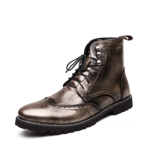 Bottes moto homme brogue rétro – Image 11