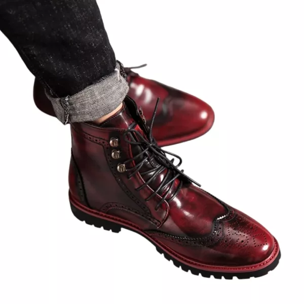 Bottes moto homme brogue rétro – Image 13