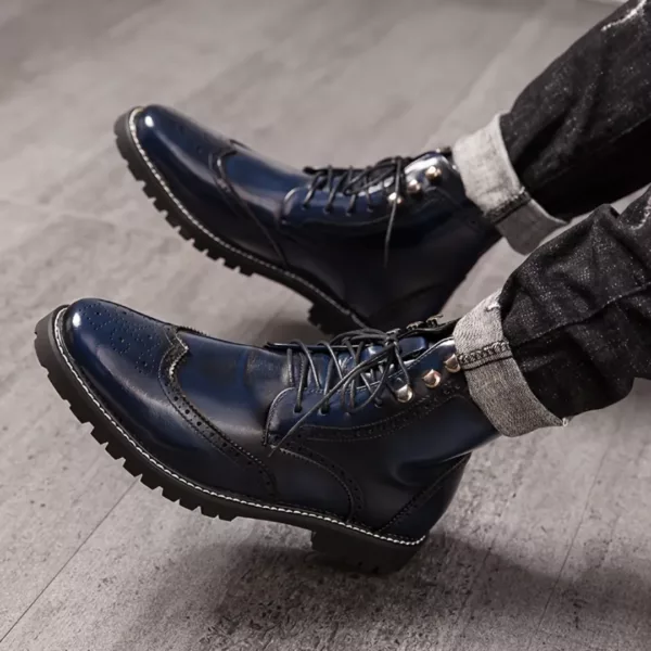 Bottes moto homme brogue rétro – Image 7