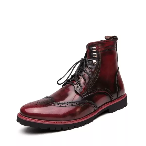 Bottes moto homme brogue rétro – Image 9
