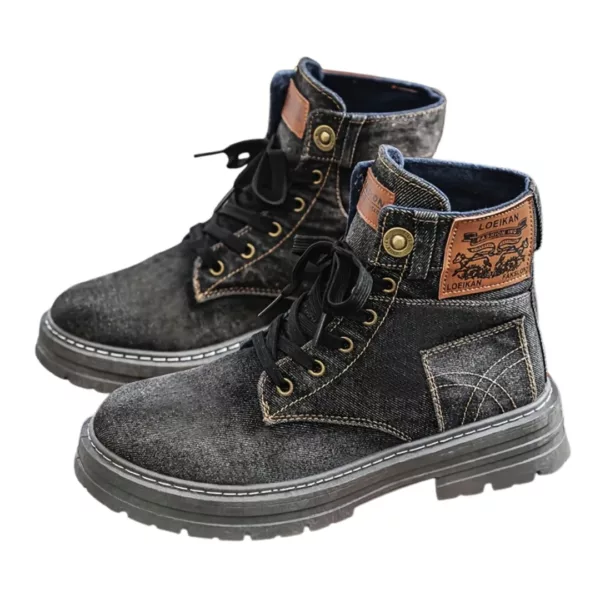 Bottes moto homme style denim robuste – Image 7