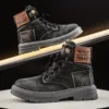 Bottes moto homme style denim robuste