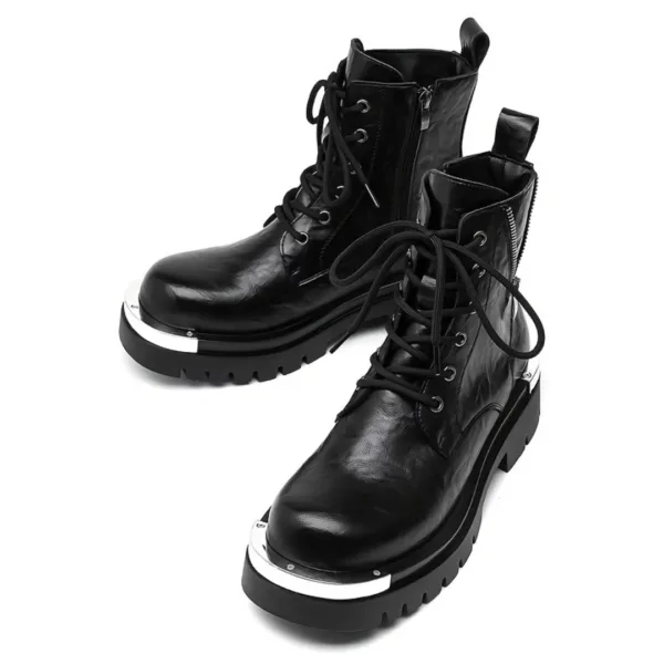 Bottes moto homme style punk noir