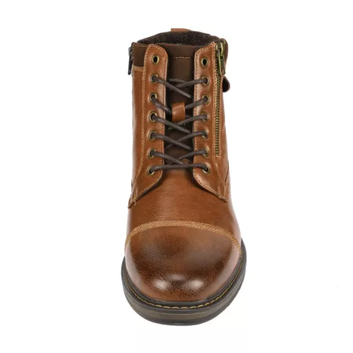 Bottes moto homme vintage zip boucles
