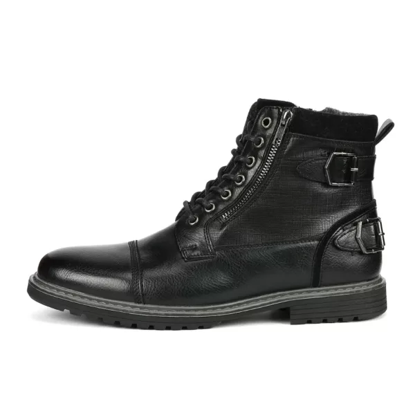 Bottes moto homme vintage zip boucles – Image 4