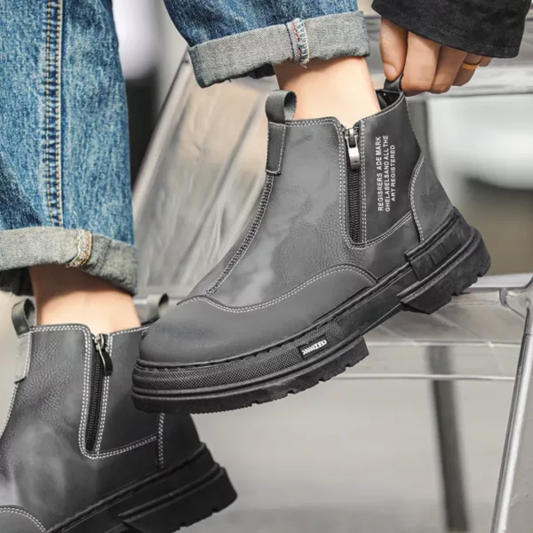 Bottes moto homme zip streetwear – Image 2