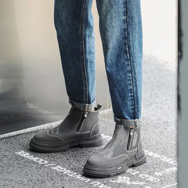 Bottes moto homme zip streetwear – Image 3