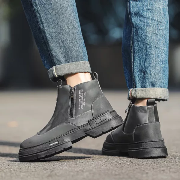 Bottes moto homme zip streetwear – Image 4