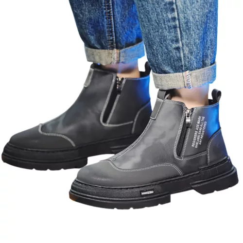 Bottes moto homme zip streetwear