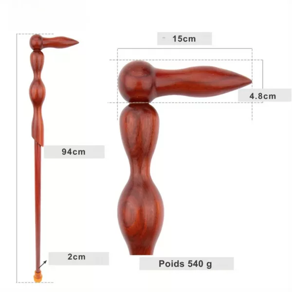 Canne artistique bois courbé unique – Élégance artisanale et style audacieux pour marche raffinée – Image 3