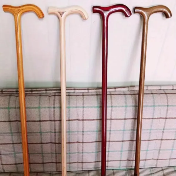 Canne de marche artisanale bois clair – Élégance et confort pour une marche sécurisée au quotidien – Image 2