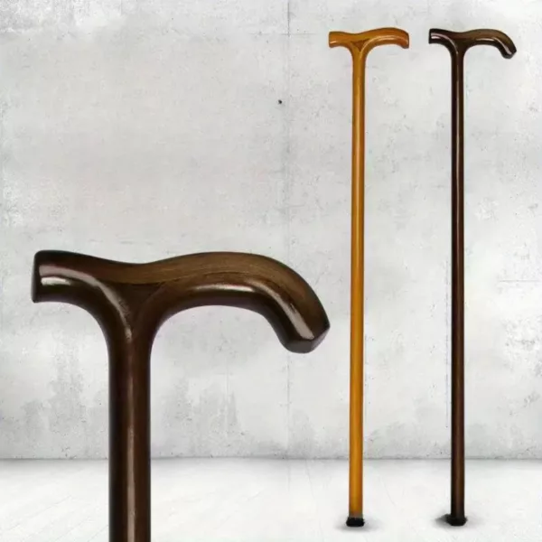 Canne de marche artisanale bois clair – Élégance et confort pour une marche sécurisée au quotidien – Image 3