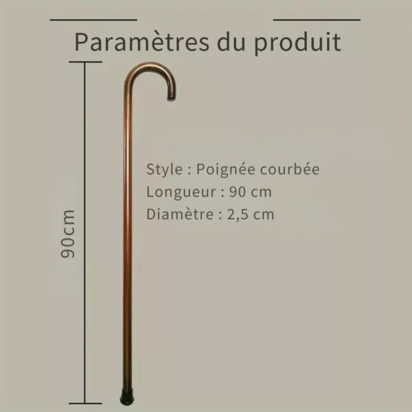Canne de marche bois incurvée – Élégante et robuste pour un appui confortable au quotidien – Image 7