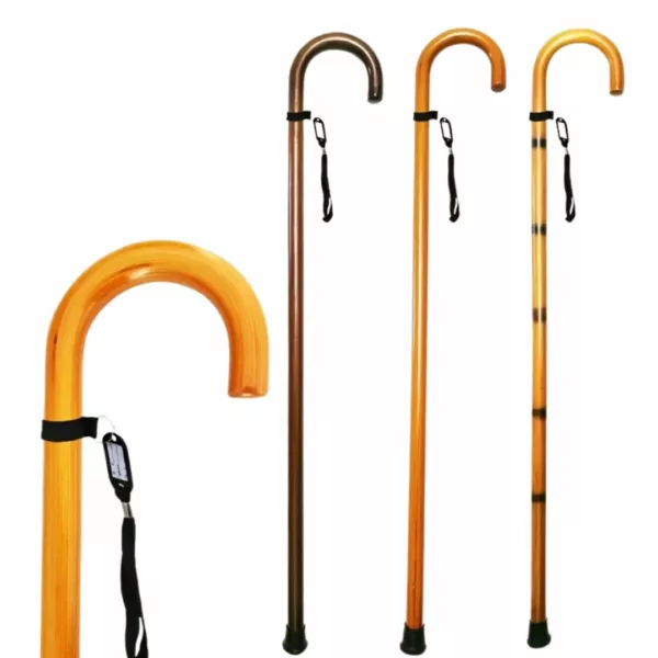 Canne de marche bois incurvée – Élégante et robuste pour un appui confortable au quotidien – Image 5