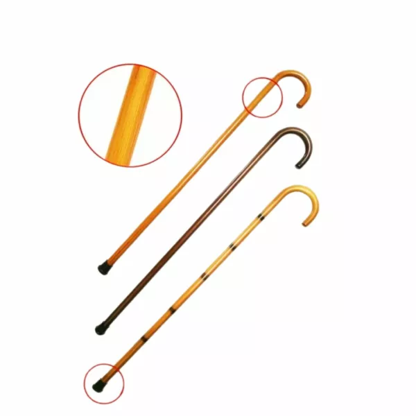 Canne de marche bois incurvée – Élégante et robuste pour un appui confortable au quotidien – Image 6