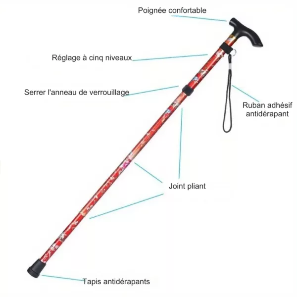 Canne de marche pliable compacte – Image 4