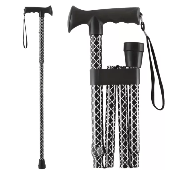 Canne de marche pliable florale – Élégante, légère et compacte pour vos déplacements en sécurité – Image 10