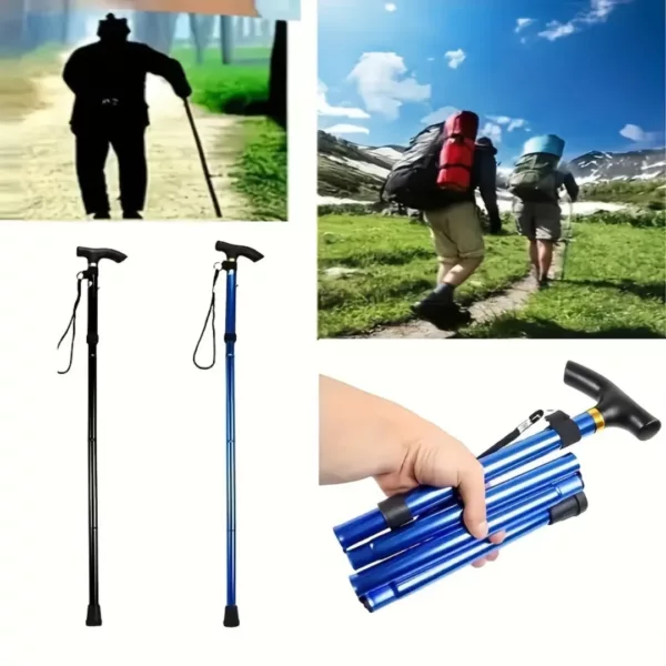 Canne de marche télescopique pliable – Ultra légère et robuste pour une mobilité sécurisée au quotidien – Image 4