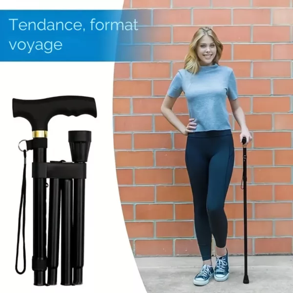 Canne de marche télescopique pliable – Ultra légère et robuste pour une mobilité sécurisée au quotidien – Image 6