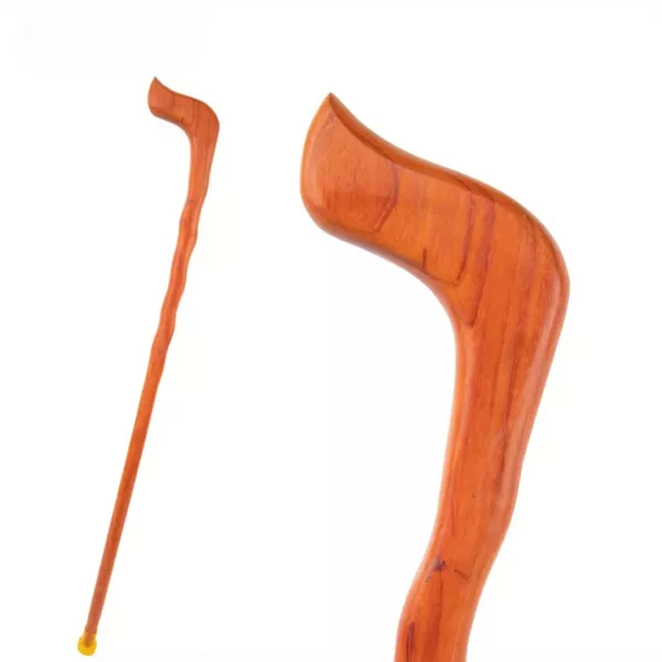 Canne ondulée bois sculpté artisanale – Élégance rustique et soutien raffiné pour une marche stylée – Image 4