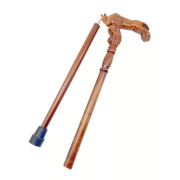 Canne pliable tête de taureau sculptée – Élégance rustique et appui sécurisé en toute situation – Image 4