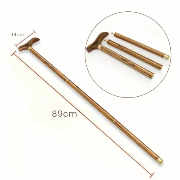 Canne pliante bois poignée ergonomique – élégante, compacte et confortable pour une marche en toute sécurité – Image 6