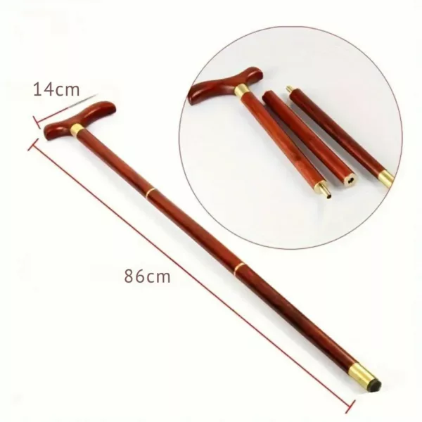 Canne pliante bois poignée ergonomique – élégante, compacte et confortable pour une marche en toute sécurité – Image 5
