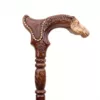 Canne poignée cheval sculpté bois – Élégance vintage et soutien raffiné pour marche confortable