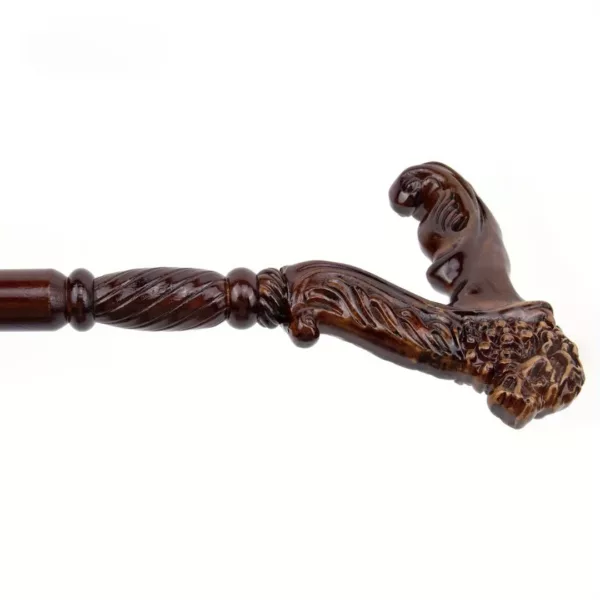 Canne sculptée tête de lion rétro – Accessoire élégant et robuste pour allure noble et distinguée – Image 5
