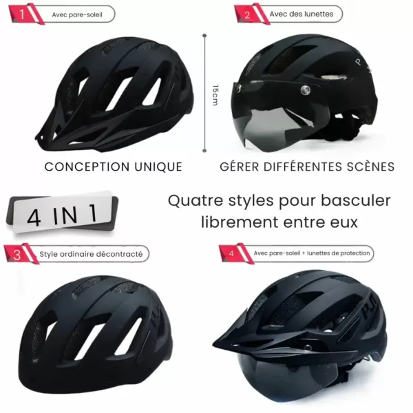 Casque vélo multi-usages visière détachable – Image 9