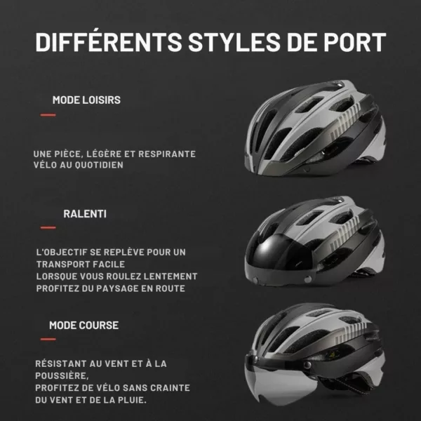 Casque vélo route lunettes aimantées – Image 8