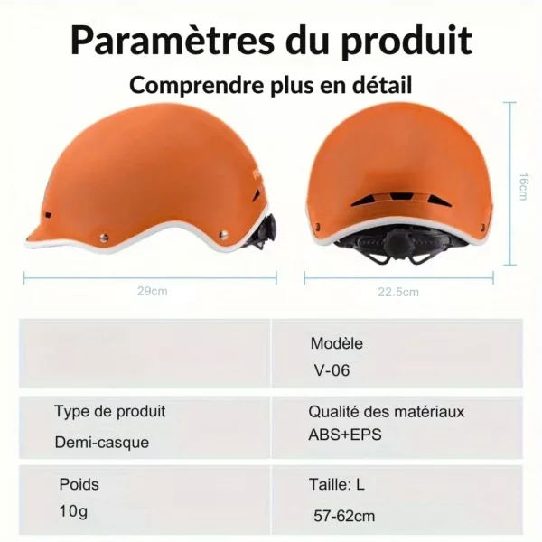 Casque vélo urbain demi-visière – Image 3