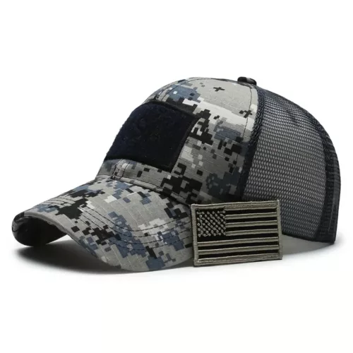 Casquette militaire tactique drapeau US – Style armée robuste, idéale pour sport outdoor et airsoft