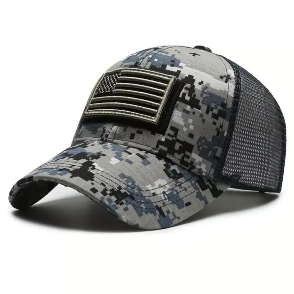Casquette militaire tactique drapeau US – Style armée robuste, idéale pour sport outdoor et airsoft – Image 8