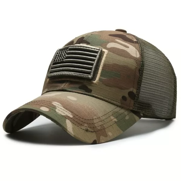 Casquette militaire tactique drapeau US – Style armée robuste, idéale pour sport outdoor et airsoft – Image 6