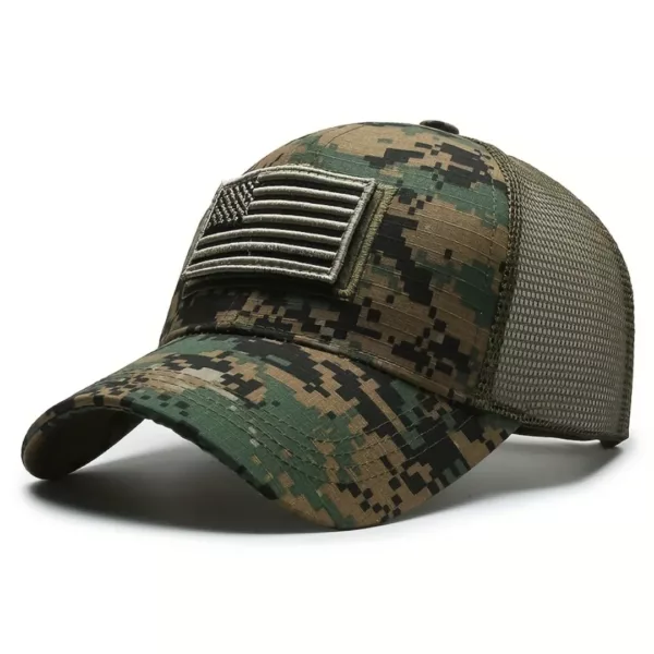 Casquette militaire tactique drapeau US – Style armée robuste, idéale pour sport outdoor et airsoft – Image 5