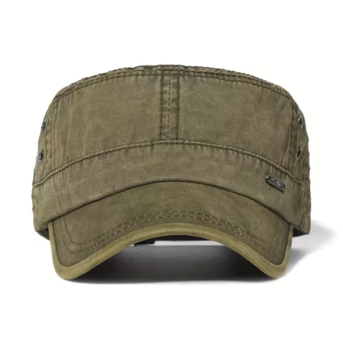 Casquette militaire vintage coton lavé – Style rétro authentique homme – Confort respirant 100% coton