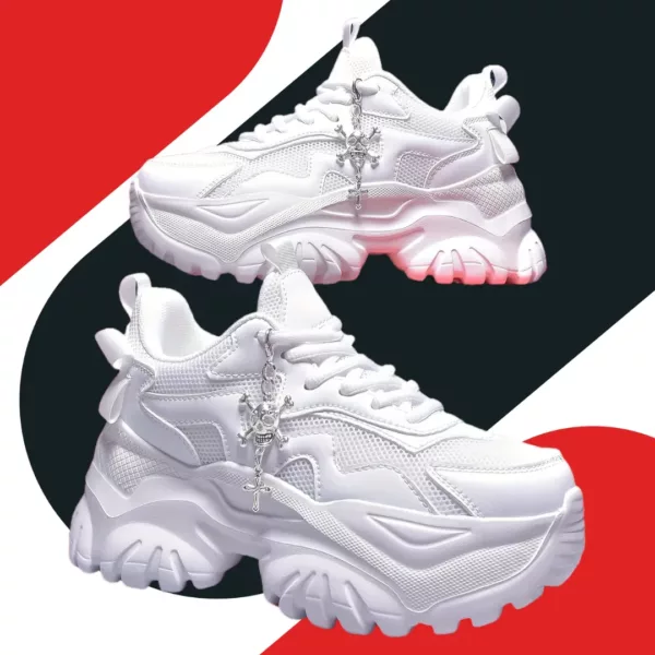 Chaussure Buffalo plateforme pendentif tête mort – Image 8
