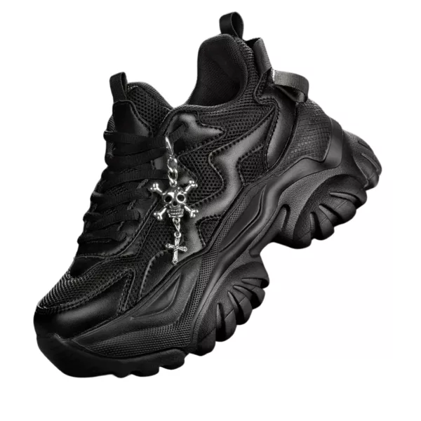 Chaussure Buffalo plateforme pendentif tête mort – Image 10