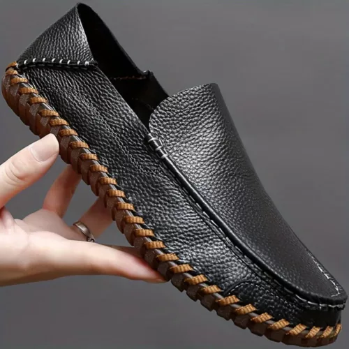 Chaussure bateau homme couture apparente souple