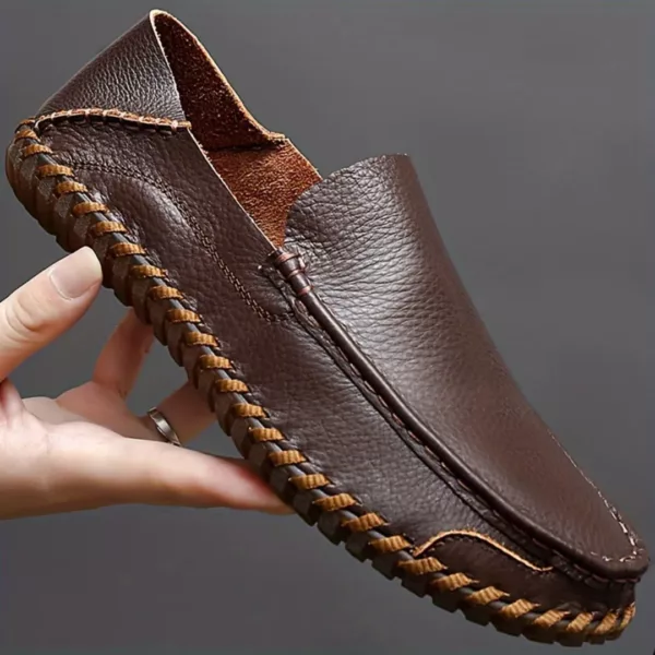 Chaussure bateau homme couture apparente souple – Image 5