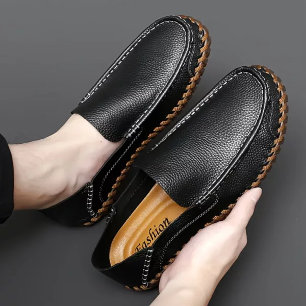 Chaussure bateau homme couture apparente souple – Image 4