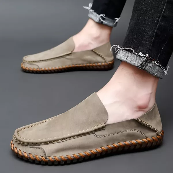 Chaussure bateau homme couture apparente souple – Image 3