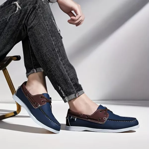 Chaussure bateau homme coutures contrastées – Image 2