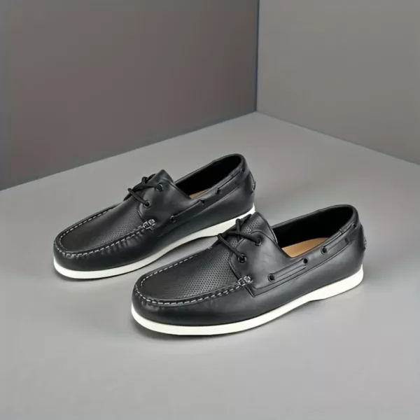 Chaussure bateau homme cuir lisse élégant – Image 8